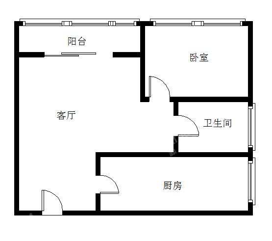 大源48号院楼梯房  1室1厅1卫   65.00万室内图1