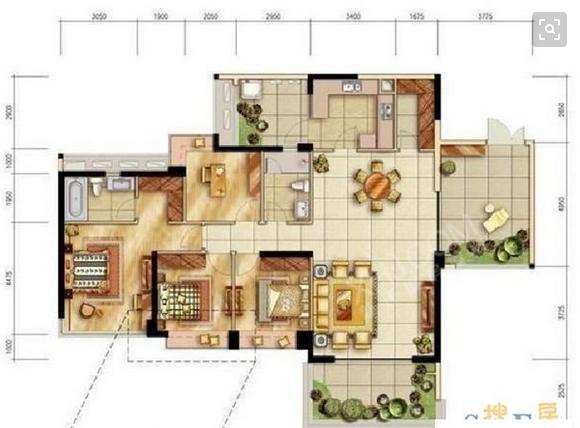 时代晶科名苑  2室2厅1卫   285.00万室内图1