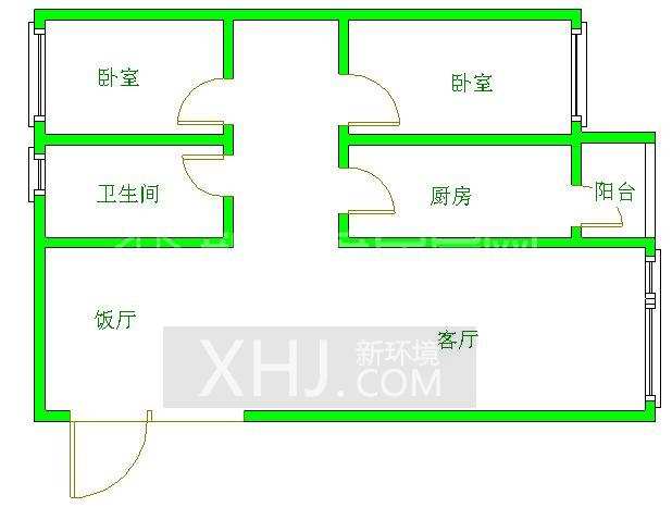 香木林新城  2室1厅1卫   180.00万室内图1