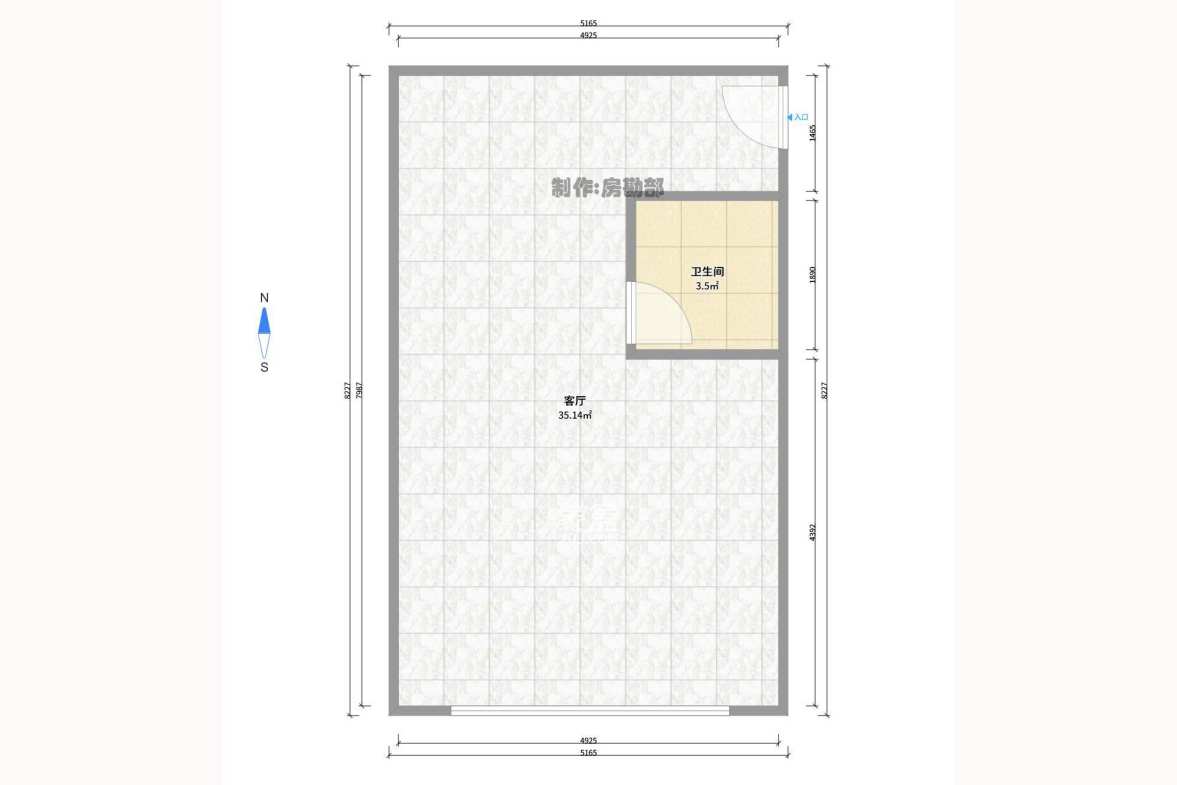 MOMA当代广场 1室1厅 1650.00元/月 近地铁户型图