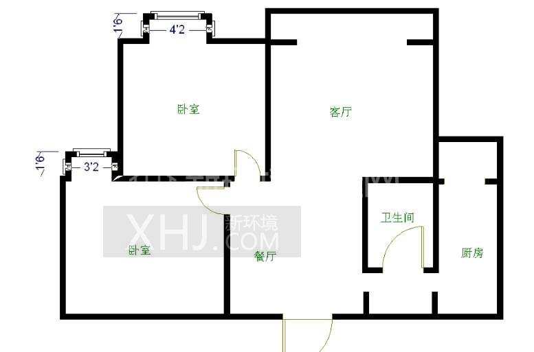 中铁丶西子香荷  2室2厅1卫   190.00万室内图1