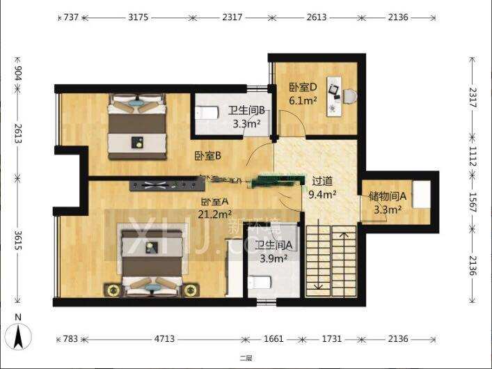 保利百合花园  4室1厅1卫    300.0万户型图