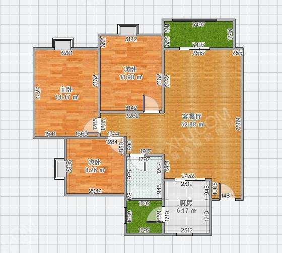 华润凤凰城三期  3室1厅1卫    4000.0元/月 华润凤凰城三期  3室1厅1卫    4000.0元/月室内图1
