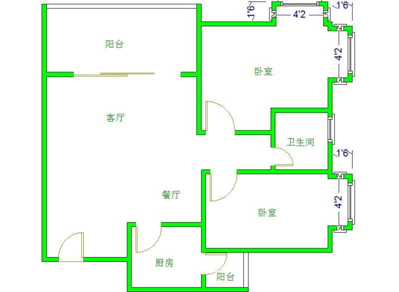 金沙鹭岛二期  2室1厅1卫   230.00万