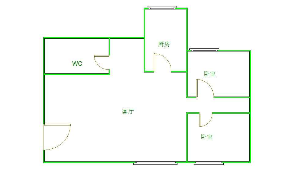 知贤坊 2室1厅1卫 1700.0元/月 知贤坊 2室1厅1卫 1700.0元/月户型图