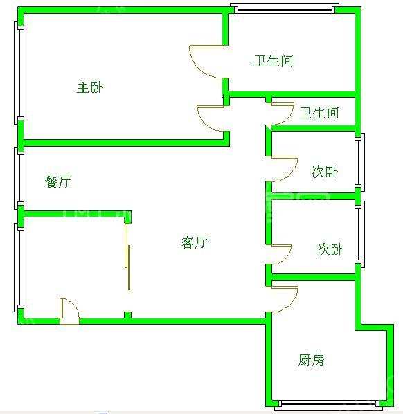 祥域  3室2厅2卫    4000.0元/月室内图1