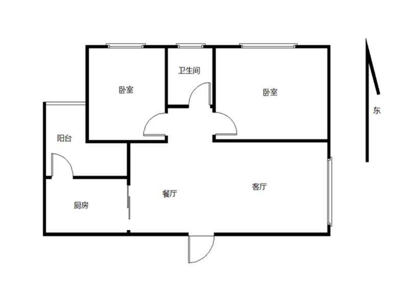 绿地之窗  2室2厅1卫    3300.0元/月室内图1