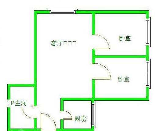 二江花园  2室1厅1卫   1200.00元/月室内图1