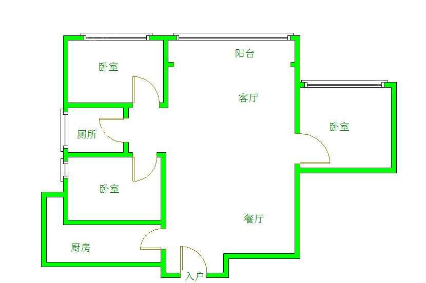 清溪雅筑  3室2厅1卫    2200.0元/月室内图1