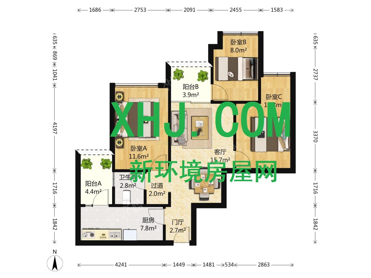 建发翡翠鹭洲  3室1厅1卫   175.00万