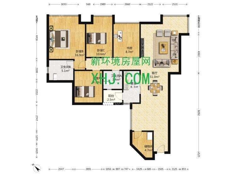 icon英郡三期  4室2厅2卫   310.00万室内图1