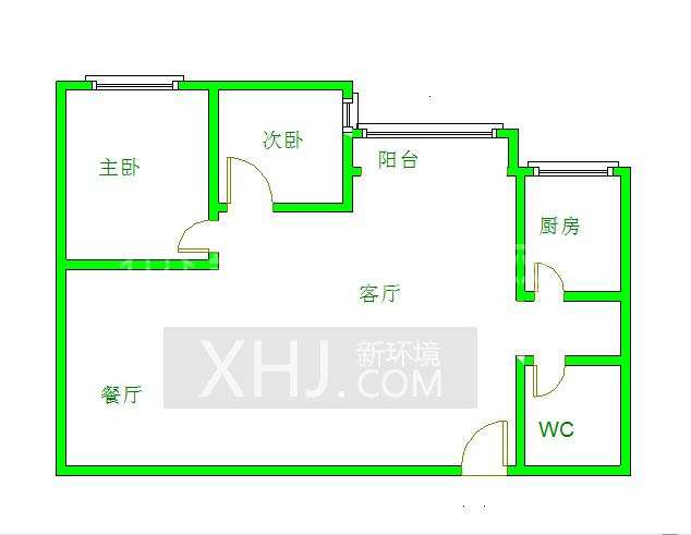 乐摩筑  2室2厅1卫   138.00万室内图1