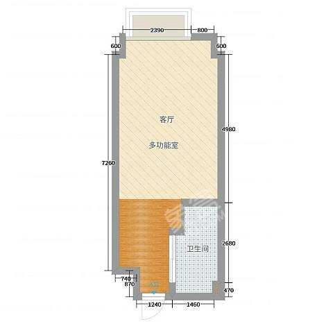 誉峰遇见 1室0厅1卫 2500.0元/月 誉峰遇见 1室0厅1卫 2500.0元/月户型图