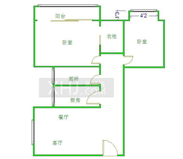 爱丽舍  2室2厅1卫   92.00万室内图1