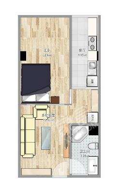 一品CG  1室1厅1卫    1900.0元/月 一品CG  1室1厅1卫    1900.0元/月室内图1