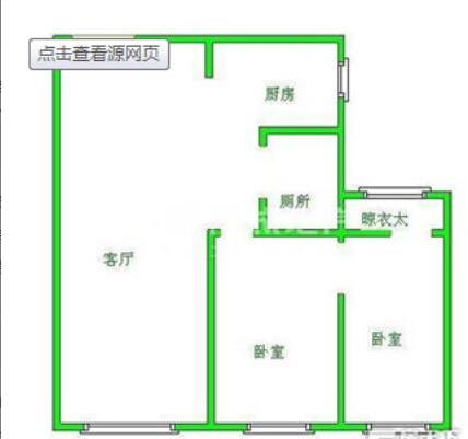 成南领寓  2室2厅1卫   1400.00元/月室内图1