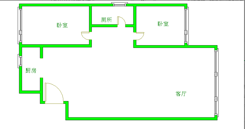 光华美邻  2室1厅1卫    2200.0元/月室内图1