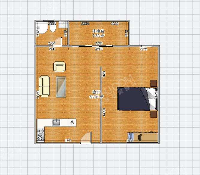 都城雅颂居二期 1室1厅1卫 3000.0元/月 都城雅颂居二期 1室1厅1卫 3000.0元/月户型图