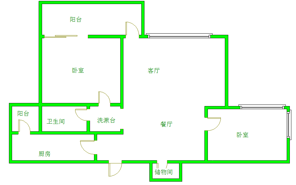 橙花风景  2室1厅1卫   206.00万室内图1