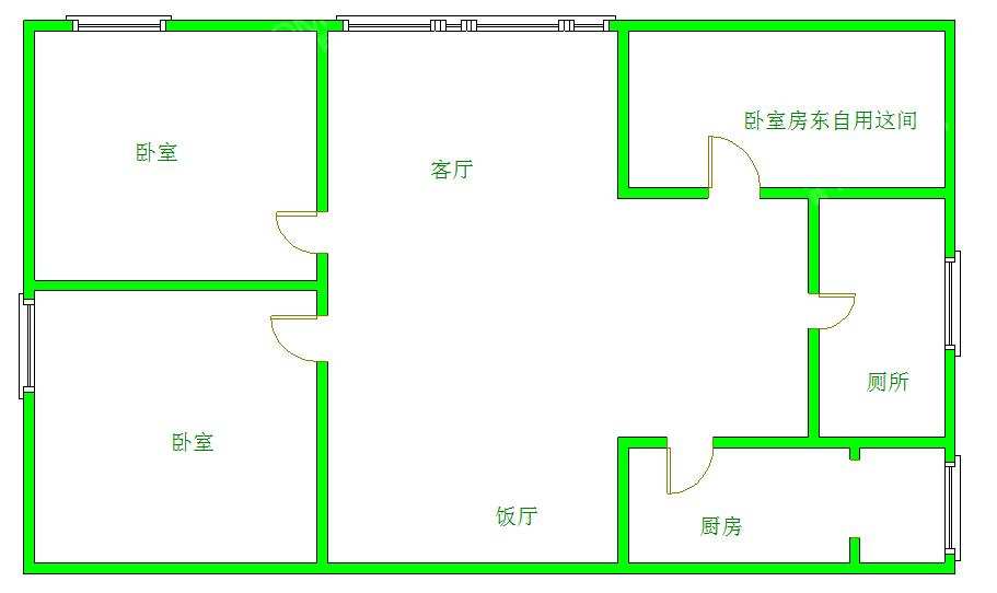 荣盛花语城  2室1厅1卫   2400.00元/月室内图1