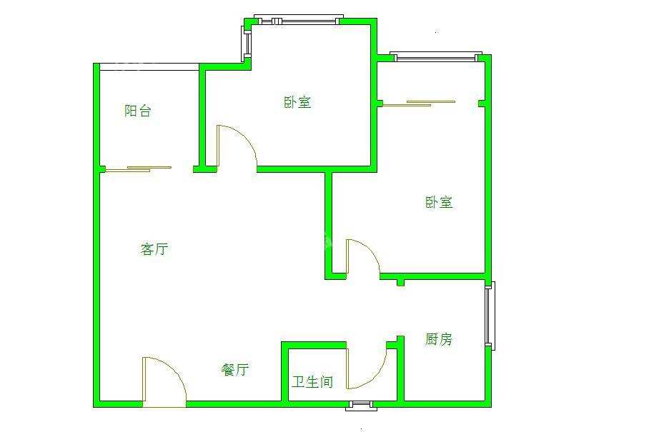 左右小区  2室2厅1卫    1800.0元/月室内图1
